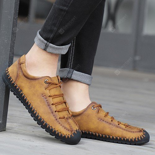 Large Size Hand Stitching Men's Casual Shoes