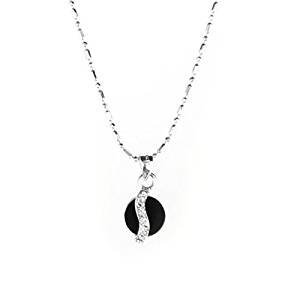 Simple and elegant stainless steel zirconia little chunky silver necklace adjustable chain links