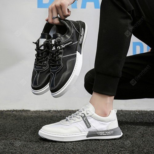 Men Sneaker Round Toe Lace-Up Canvas Flat Shoes Comfortable Casual Footwear