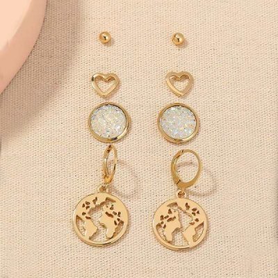 Love Heart Resin earrings set